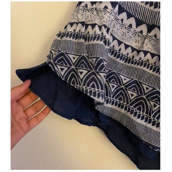 Free People Shorts Women's 8 Navy Lost Temple High Rise Flounce Side Zip - Picture 4 of 7